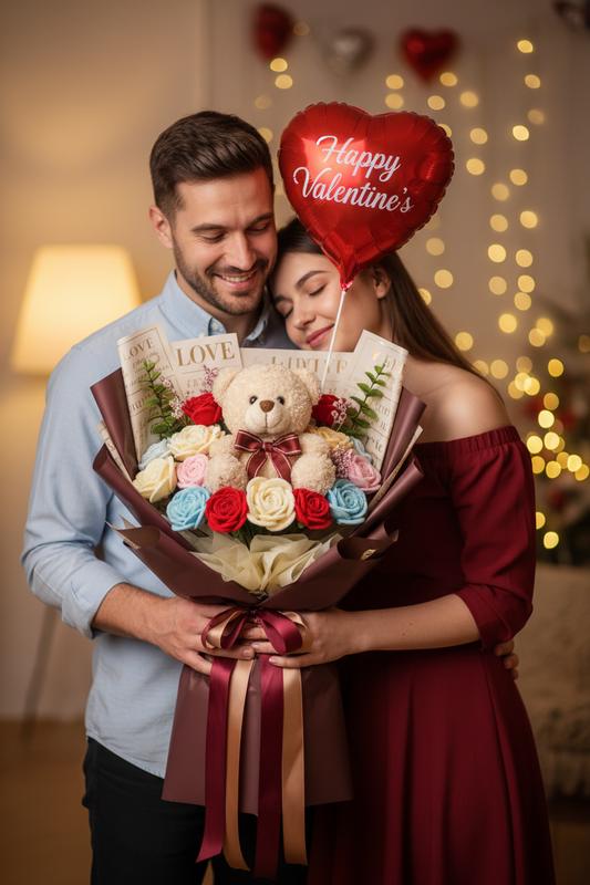 Liefde Boeket - Handgemaakte Chenilledraad Bloemen
