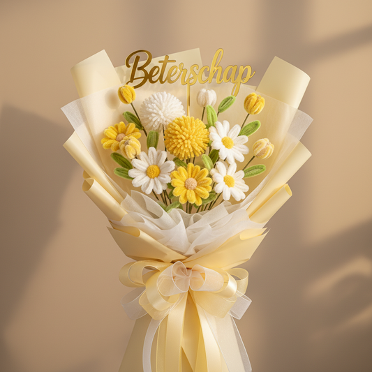 Beterschap Boeket - Handgemaakte Chenilledraad Bloemen