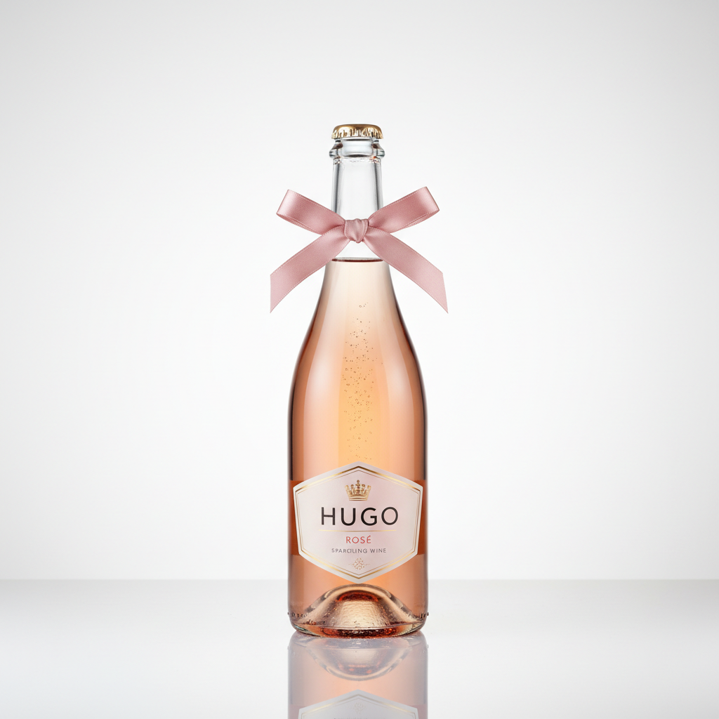 Rosé Hugo stijl bij boeket - Krisha's Bloom Studio