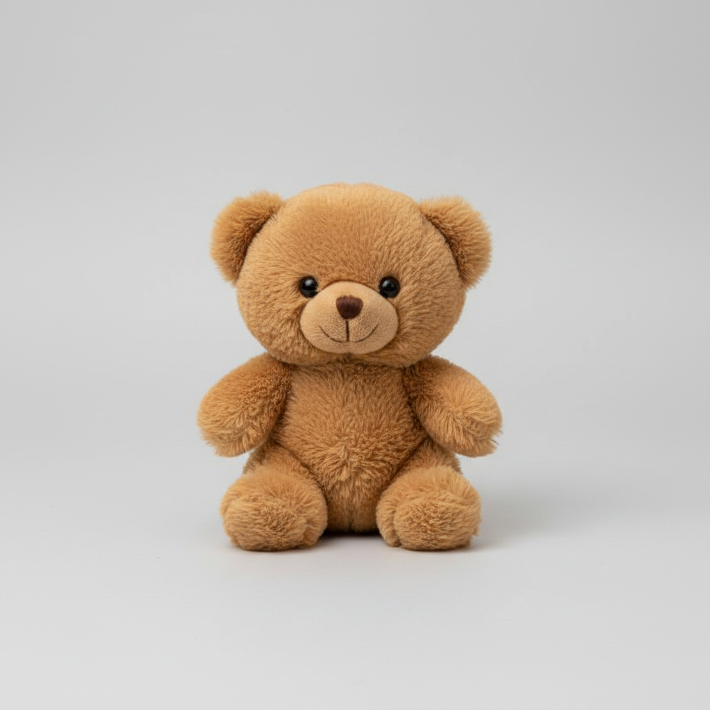 Mini knuffelbeer bruin bij boeket - Krisha's Bloom Studio