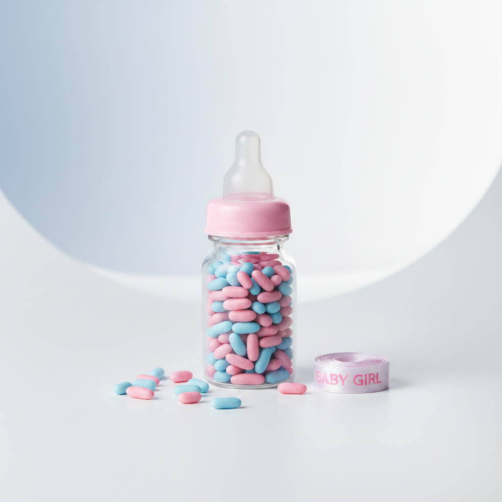 Babyflesje met gemengde muisjes - tweeling - Krisha's Bloom Studio